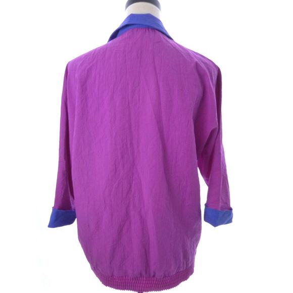 Vintage 80's Purple Pullover Womens Jacket Top Medium M Retro 80s - Picture 3 of 5